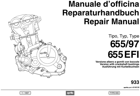 Product picture Aprilia Rotax 655EFI 1997 workshop repair service maual