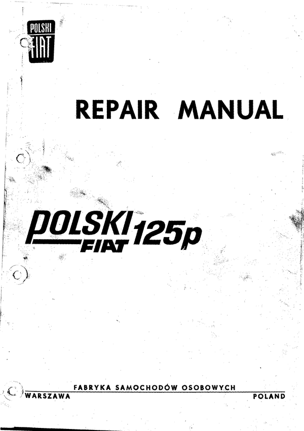 Product picture FSO Fiat 125p Service & Repair Manual Download