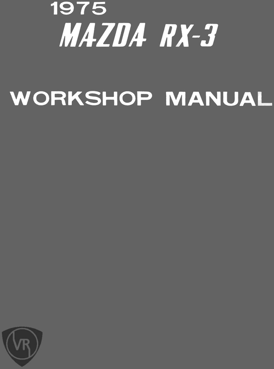 Product picture 1975 Mazda RX3 Factory Service & Repair Manual Download