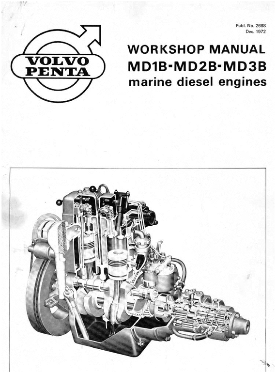 Product picture Volvo Penta MD1B-2B-3B Workshop service Manual download